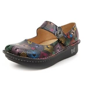 Alegria Paloma Pop Hearts Mary‎ Jane Rainbow Shoes Sz 36 US 6 VGUC Color Comfort